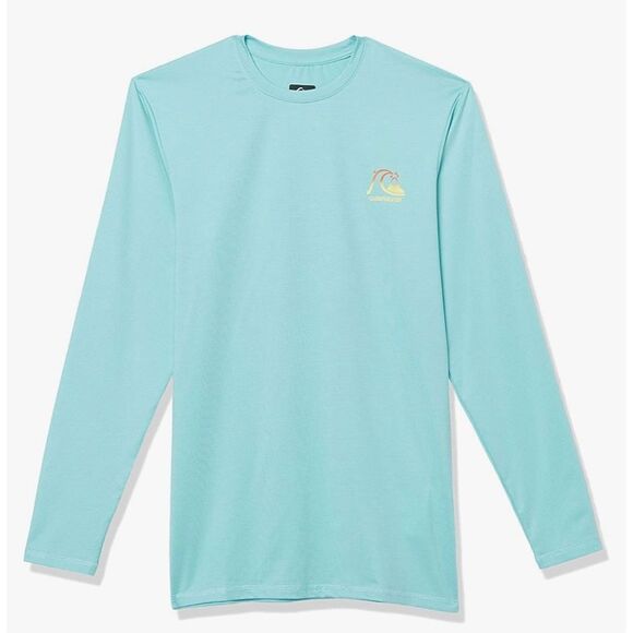 NWOT Boys Quiksilver Heritage Heather Long Sleeve UPF 50 Surf T-Shirt Si… - Picture 1 of 6